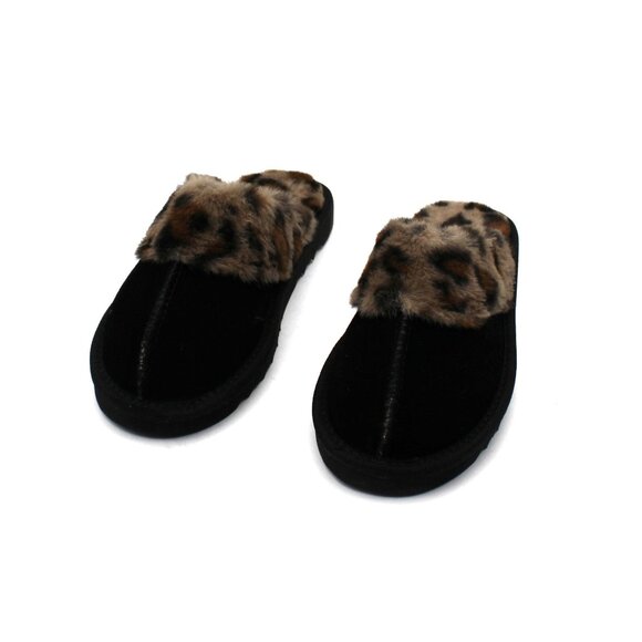 Style & Co Black/Leopard Slippers - Picture 4 of 7